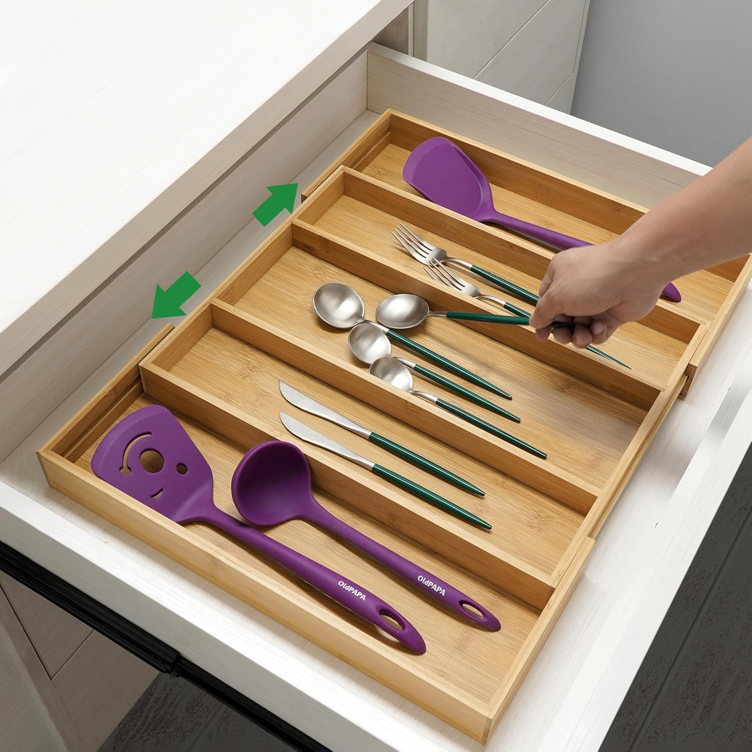 TuhooMall Bamboo Kitchen Organizer Set